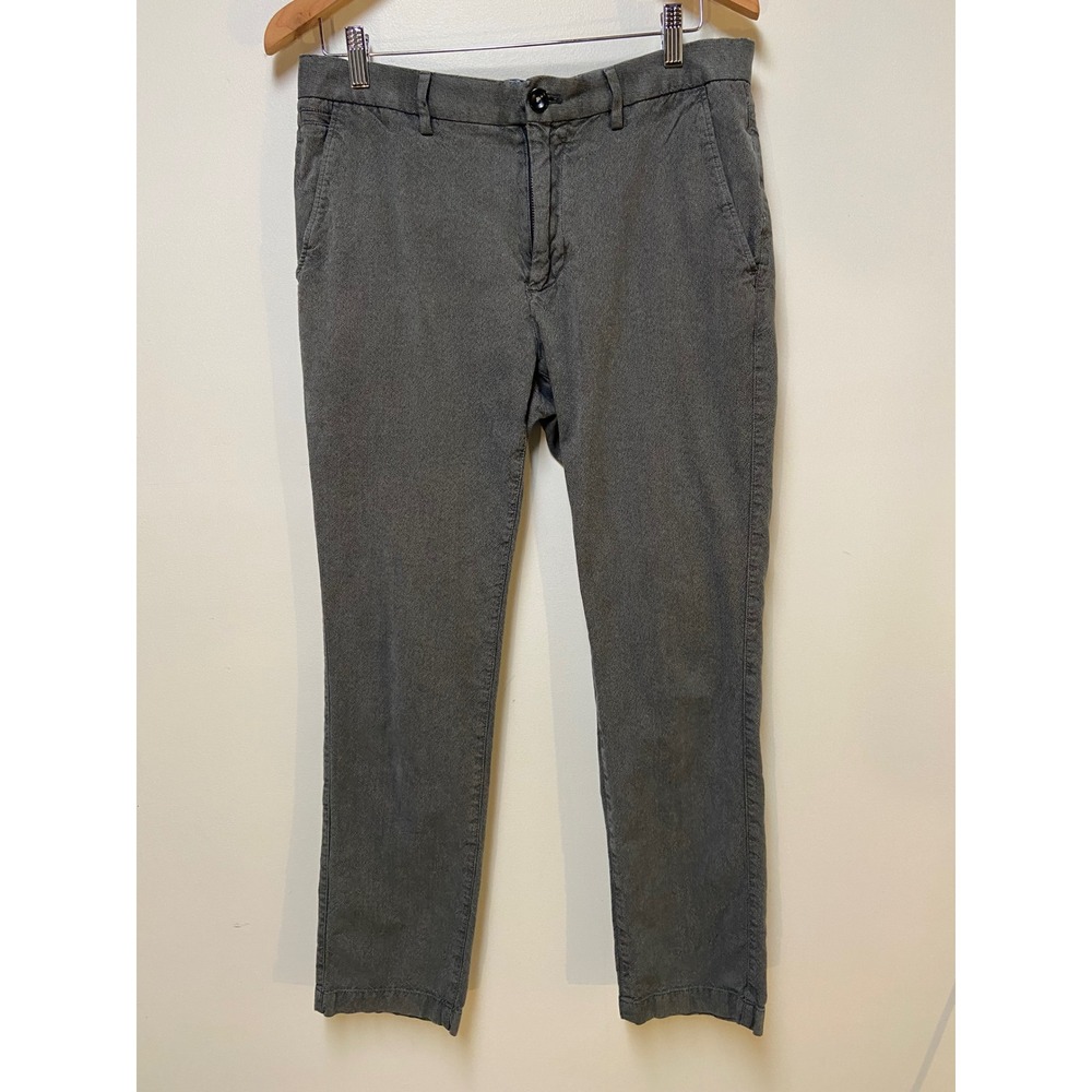 Banana Republic Kentfield Pant Mens 32x32 Gray Cotton Straight Chinos Chambray
